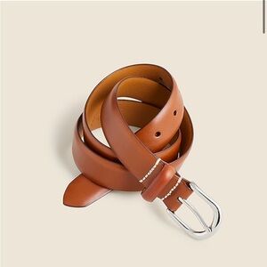 NWT J. Crew Burnished Sienna Tan Leather Round Buckle Dress Belt mens size 32